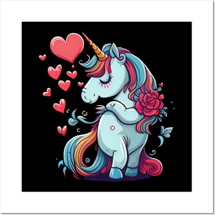 Valentines Unicorn Love Posters and Art